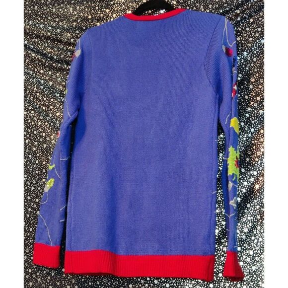 Jolly Sweaters Christmas Womens Ugly Sweater Button Up Long Sleeve Size S - Picture 6 of 12
